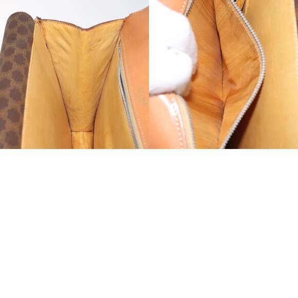 CELINE Macadam Canvas Hand Bag Pvc Leather Brown Gold - Picture 12 of 12